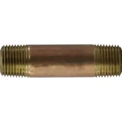 42076 - 1/2 In Mpt X 1/2 In Mpt Lead-Free Red Brass Nipple, 12 In Length 1