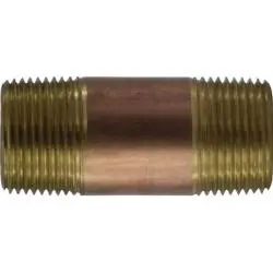 42102 - 1 In Mpt X 1 In Mpt Red Brass Nipple, 2-1/2 In Length, Schedule 80/Xh 1