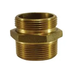 444040 - Brass Fire Hose Double Male Hex Nipple - 1-1/2-In Male Npt X 1-1/2-In Male Nst 1