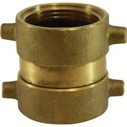 444100 - Brass Double Female Swivel Adapter - 1-1/2 In X 1-1/2 In Npsh For Fire Hoses 1