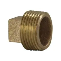 44653D - 1/2 In Mpt Bronze Cored Square Head Plug, 0.92 In Length, 125 Lb Pressure Class 1