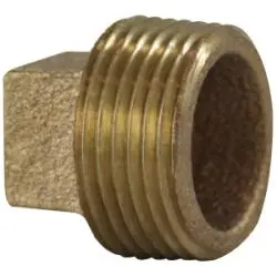 44654 - 3/4 In Mpt Bronze Cored Square Head Plug, Awwa C800, Asme B16.15 Compliant 1