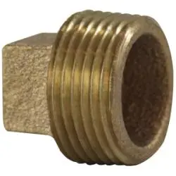 44658 - 2 In Mpt Bronze Cored Square Head Plug, 1.44 In Length, 125 Lb Pressure Class 1