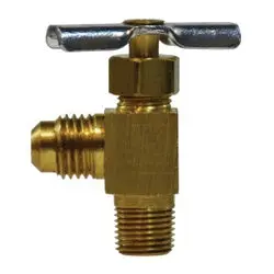 46036 - 1/4 In X 1/8 In Male Flared & Mpt 90° Angle Needle Valve, 150 Psi 1