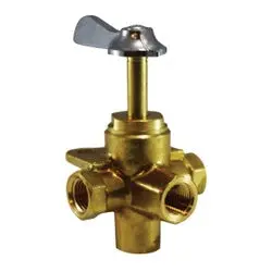 46257 - Brass Bottom Outlet Ball Valve, 1/4 X 1/4 X 1/4 X 1/4 In, 30 Psi, Handle Operated 1