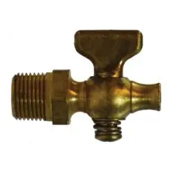 46311 - 1/4 In Brass Air Cock With Mip X Straight Nose Connection, 1.69 In Length, 1.54 In Height 1