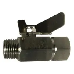 46904Ss - 3/8 In Mpt To Fpt Miniature Ball Valve, 2.45 In Length, 316 Stainless Steel 1