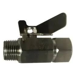 46905Ss - 1/2-In Mpt X Fpt Miniature Ball Valve, 316 Stainless Steel, 1000 Psi Wog 1