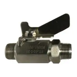 46912Ss - 1/4-In Mpt X Mpt Miniature Ball Valve, 316 Stainless Steel, 1000 Psi Wog 1