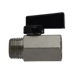 46931 - 1/4-In Mini Ball Valve Mpt To Fpt Chrome-Plated Brass, 1.57 In Length, 450 Psi Rating 1