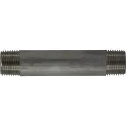 49069 - 1/2 In Mpt X 1/2 In Mpt Stainless Steel Welded Pipe Nipple, 5.5 In Length 1