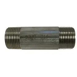 49083 - 3/4 In Mpt X 3/4 In Mpt, 2-1/2 In L Welded Pipe Nipple, 316 Stainless Steel, Sch 40 1