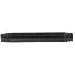 57021 - 1/4 In Mpt X 1/4 In Mpt Steel Welded Pipe Nipple, 1-1/2 In L, Black Finish, Sch 40 1