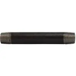 59046Smls - 4 In Black Sch 80 Steel Pipe Nipple, 3/8 In Mpt X 3/8 In Mpt 1