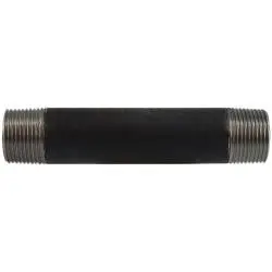 59111Smls - 1 In Mpt X 1 In Mpt Seamless Black Steel Pipe Nipple, 8 In Length, Sch 80 1