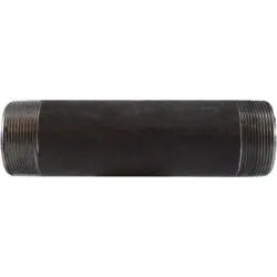 59168Smls - 2 In Mpt X 2 In Mpt Black Steel Seamless Pipe Nipple, 6 In Length, Sch 80 1