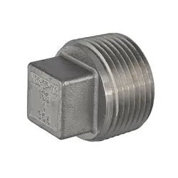 62656Ms - 1-1/4In Male Npt 304 Stainless Steel Cored Square Head Plug 1