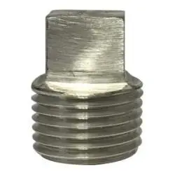62671B1 - 1/4 In Mpt Stainless Steel Barstock Square Head Plug, 1000/3000 Psi Rated 1