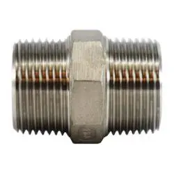 62721 - 1/4-In Mpt Stainless Steel Hex Nipple Fitting Asme B1.20.1 1