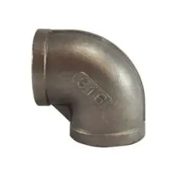 63110 - 90-Degree Elbow Fitting, 3-In Female Npt X 3-In Female Npt, 316 Stainless Steel 1