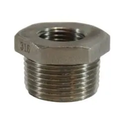 63512 - Stainless Steel Hex Bushing - 1-In Mpt X 1/2-In Fpt, 316 Material, 300 Psi, Asme B1.20.1 1