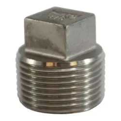 63653 - 1/2-In Mpt 150 Lb Cored Square Head Plug, 316 Stainless Steel 1