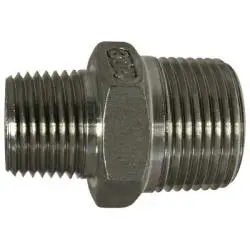 63742 - 316 Stainless Steel Reducing Hex Nipple 3/8 In X 1/4 In Mpt Connections 1