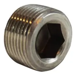 63759 - 1/16 In Mpt 316 Stainless Steel Hex Socket Countersunk Plug 1