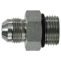 64006 - 3/8-In Male Jic To 3/8-In Male O-Ring Boss Steel Adapter, 3600 Psi, 375°F 1