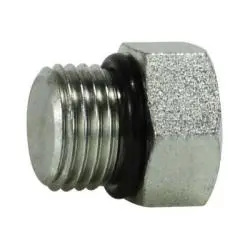 6408O6s - 3/8-In Male O-Ring Boss Solid Steel Hex Plug, 4500 Psi, 375°F 1