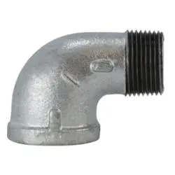 64163 - 90° Mpt X Fpt Street Elbow, 1/2 In, Malleable Iron, Galvanized Finish 1