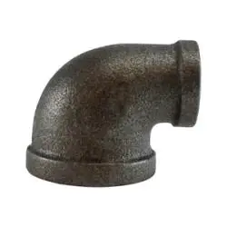 65126 - 90-Degree Malleable Iron Reducing Elbow Fitting - 3/4 In Fpt X 3/8 In Fpt 1