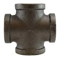 65391 - 1/4 In Fpt Black Malleable Iron Cross Fitting, 150 Psi, -20 To 350°F Temperature Range 1