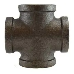 65392 - 3/8 In Fpt Black Malleable Iron Cross Fitting, Ansi B16.3, 150 Psi 1