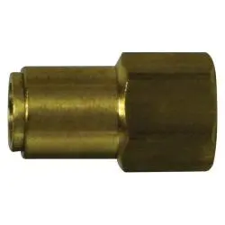 660404 - Brass Straight Connector 1/4-In Tube Od X 1/4-In Fnptf, 1.52-In Length, Hex 3/4-In 1
