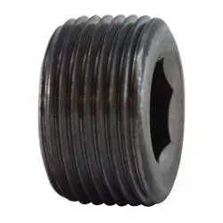 67761F - 1/8 In Nptf Black Steel Hex Plug Fitting, 0.29 In Length, 7/8 In Taper 1