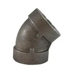69181 - 1/4 In Fpt Malleable Iron 45° Elbow Fitting, Black Finish 1