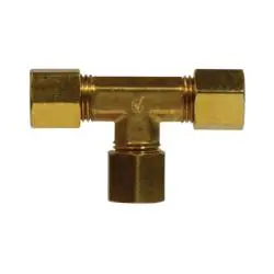 700064-10 - 5/8-In Compression Brass Tee Fitting For Copper, Aluminum, And Plastic Tubing 1