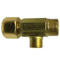 700073-060606 - 3/8-In Male & Female Compression Swivel Run Tee Fitting, Lead-Free Brass 1