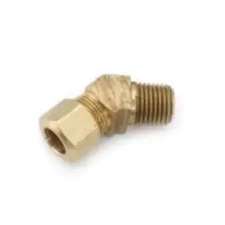 700095-0404 - 45-Degree Elbow Fitting - 1/4-In Compression X 1/4-In Mnptf Lead-Free Brass 1