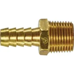 707001-0204 - 1/8-In Hose Barb X 1/4-In Mnptf Rigid Brass Adapter 1