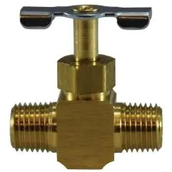 709108-04 - 1/4 In Mip X Mip Brass Needle Valve, Lead-Free Construction 1