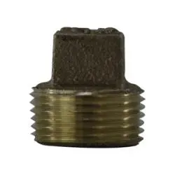 738114-16 - 1 In Mpt Solid Square Head Plug, Lead-Free Bronze, 1.19 In Length 1