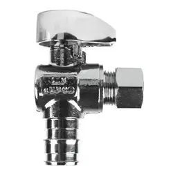 746435Mh - 90-Degree Angle Supply Stop Valve - 1/2 In X 3/8 In Lead-Free Brass With Chrome Finish 1