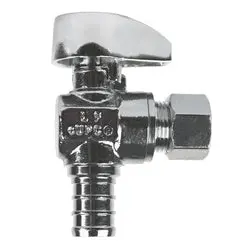 746441Mh - 90-Degree Chrome-Plated Brass Angle Supply Stop - 1/2 X 1/4 In Connections 1
