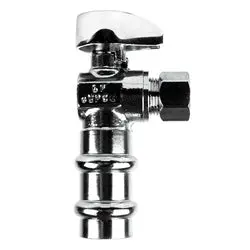 746470Mh - Chrome-Plated 90-Degree Supply Stop Valve - 1/2-In X 3/8-In, Lead-Free Brass 1