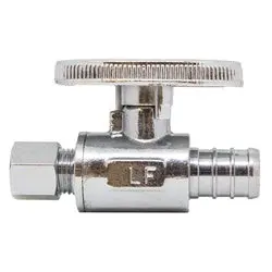 746537 - Brass Straight Supply Stop 1/2-In Pex X 1/4-In Compression With Chrome Finish 1