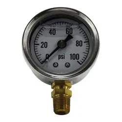 80606 - 1-1/2 In 0 To 200 Psi Liquid Filled Stainless Steel Pneumatic Pressure Gauge 1