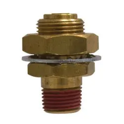 830808 - Brass Gladhand Bulkhead Connector - 1/2 In Push-In X 1/2 In Mip, 150 Psi, -40 To 200°F 1