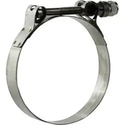 840450 - T-Bolt Hose Clamp 4-9/32 In To 4-9/16 In Stainless Steel, Torque 75 In-Lb 1